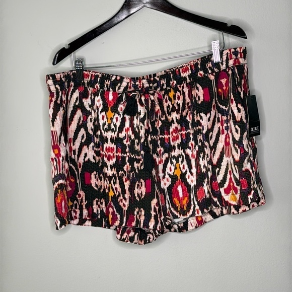 a.n.a Colorful Ikat Print Lightweight Pull On Women's Shorts Size XL NWT - Picture 1 of 6